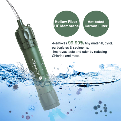 CE Outdoor Water Filter Straw For Camping  Green 0.12 LBS