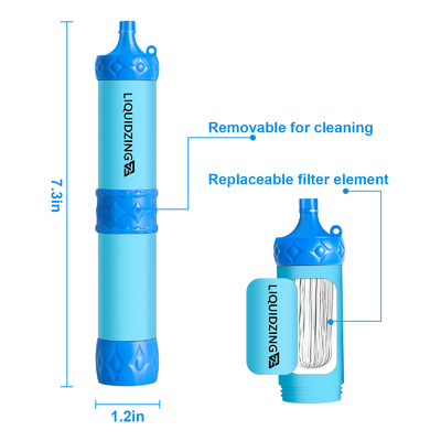 Survival Straw Emergency Water Filter Personal Purifier Portable Filtration Outdoor Camping Backpack Gear
