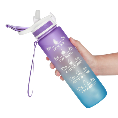 PC Plastic Sports Water Bottles Reusable Portable Inspirational Water Jug